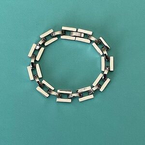 Ann Taylor Silver Rectangular Link Bracelet